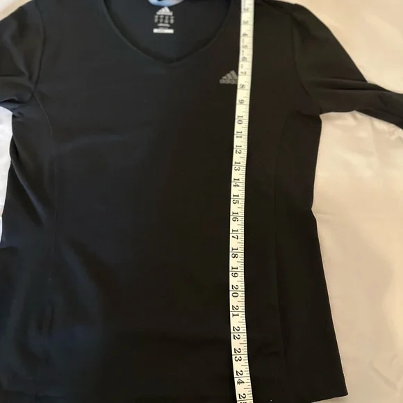 Women's Adidas CLIMALITE Long Sleeve TENNIS Golf RUNNING Warmup SHIRT Black. L - Picture 4 of 4